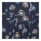 Navy Floral Organic Cotton Midi Tea Dress with Poc