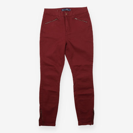 Biker Super Skinny Jeans Burgundy Berry