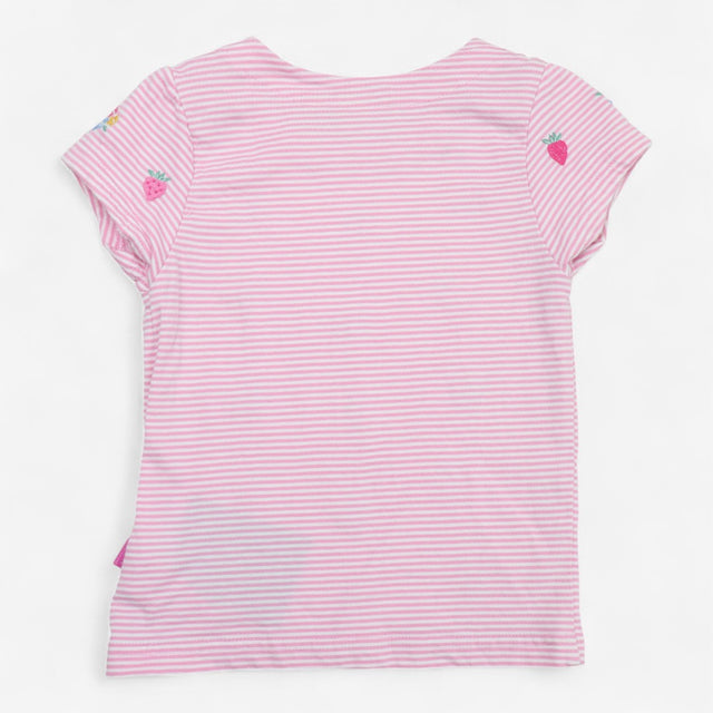 T-Shirt Pink Stripe Strawberries