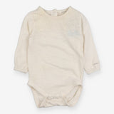 Bodysuit long sleeve cream with lace detail