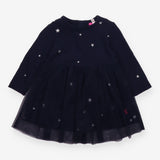 Dress navy blue jersey stars net skirt