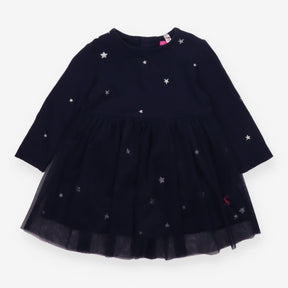 Dress navy blue jersey stars net skirt