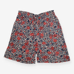 Floral Print Pull-On Woven Shorts Pink Navy