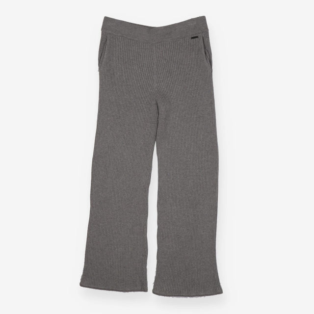 Trousers grey ribbed wide leg