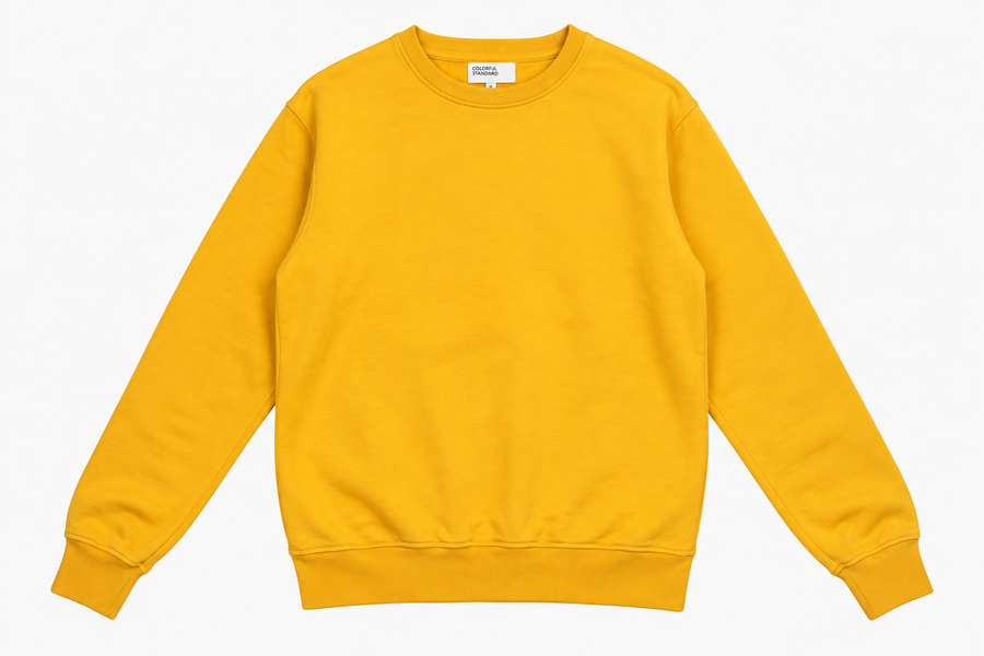 Cotton Crewneck Sweatshirt Mustard Yellow