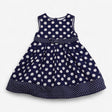 Dress Sleeveless Woven navy with White Polkadots
