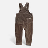 Dungarees Brown Jersey Ribbed Applique Bear Pocket