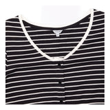 Black White Striped 100% Cotton Scoop Neck Shell B
