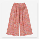 Wide Leg Trousers Floral Print Pleated High Waist