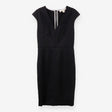 DVF Black Structured Sleeveless Dress with Full Si