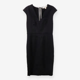 DVF Black Structured Sleeveless Dress with Full Si