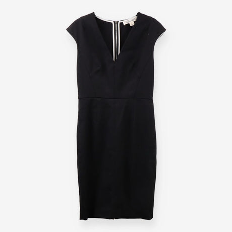 DVF Black Structured Sleeveless Dress with Full Si