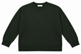 Jumper Khaki Wool Blend Ribbed Trim Crew Neck