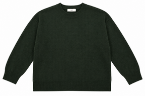 Jumper Khaki Wool Blend Ribbed Trim Crew Neck