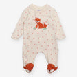 Cream Fox Sleepsuit with Paw Prints