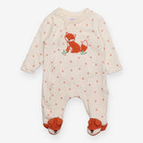 Cream Fox Sleepsuit with Paw Prints