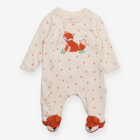 Cream Fox Sleepsuit with Paw Prints