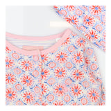 Sleepsuit pink & Blue abstract with hat 