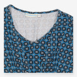 Blue geometric Maternity/Nursing top