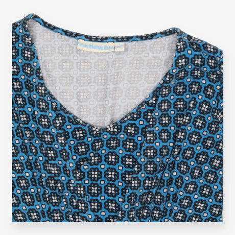 Blue geometric Maternity/Nursing top