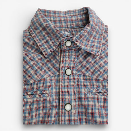 Shirt western style checks pearl buttons