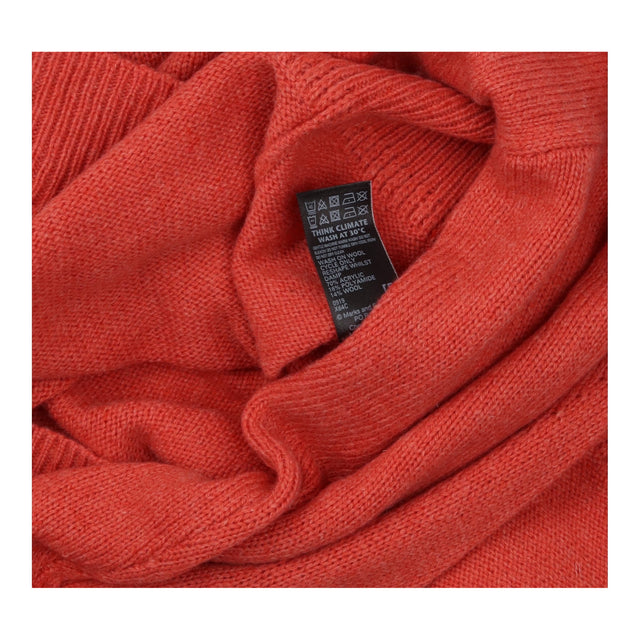 Sunset Pink Wool Blend Ruffle Pie Crust Neck Long 