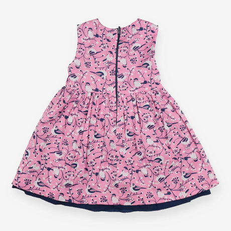 Pinafore reversible blue cord bird pink birds ins