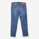 Jeans Mid Wash Blue Slim Leg Lightning Bolt Denim