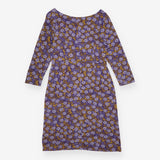 Jersey Dress Purple Floral Long Sleeve Stretch