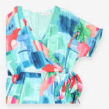 Multicolour Green Tropical Landscape Print 100% Vi