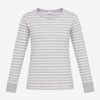 Long Sleeve Top Grey White Stripe Organic Cotton