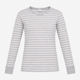Long Sleeve Top Grey White Stripe Organic Cotton
