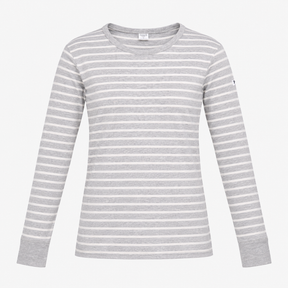 Long Sleeve Top Grey White Stripe Organic Cotton