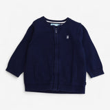 Cardigan Navy Knit Zip Up