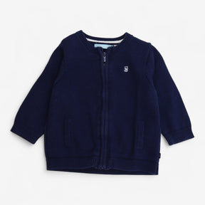 Cardigan Navy Knit Zip Up