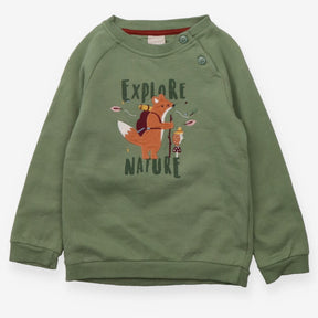 Sweatshirt green Explore Nature bear hedgehog