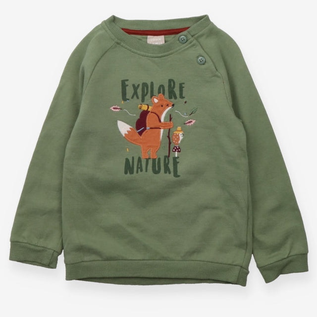 Sweatshirt green Explore Nature bear hedgehog