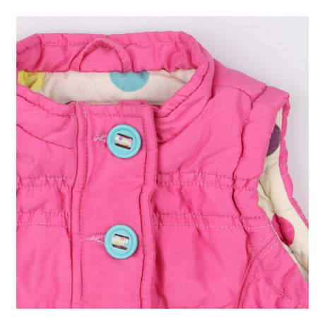 Baby Gilet Pink with Spotty Lining
