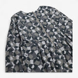 Dress Woven Grey Geo Print
