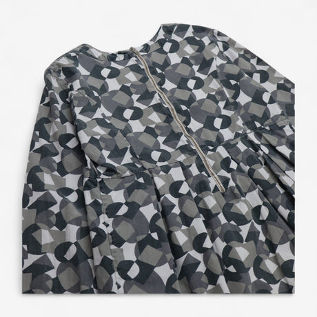 Dress Woven Grey Geo Print