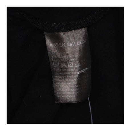 Top Black Mesh Long Sleeve Mock Neck Twist Front