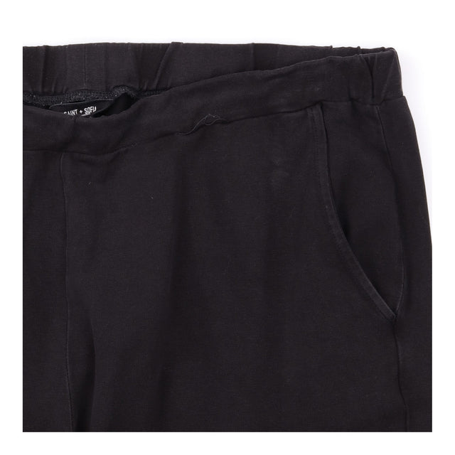 Trousers Black Wide Leg Pull On Elasticated Waist