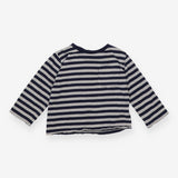 Tee LS blue grey stripe