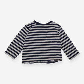 Tee LS blue grey stripe