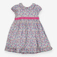Dress Woven Floral Print with Pink Band and Collar
