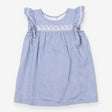 Dress Chambray Blue with White Floral Applique