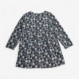 Dress Woven Grey Geo Print
