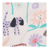 Hoodie zip up white with cats dogs and flowers