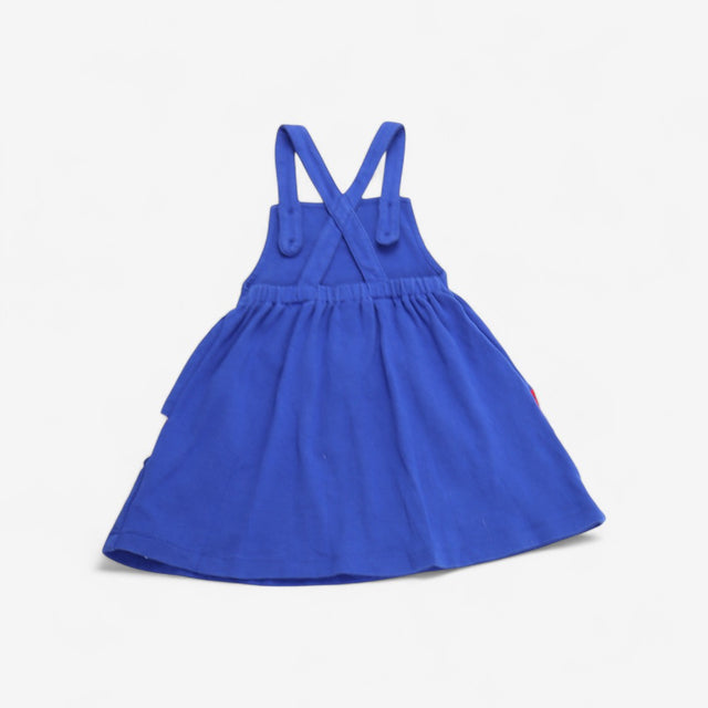 Dress Blue Pinafore with Applique Santa Penguin an
