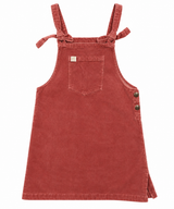 Dusty Pink Corduroy Tie Strap Pinafore Dress